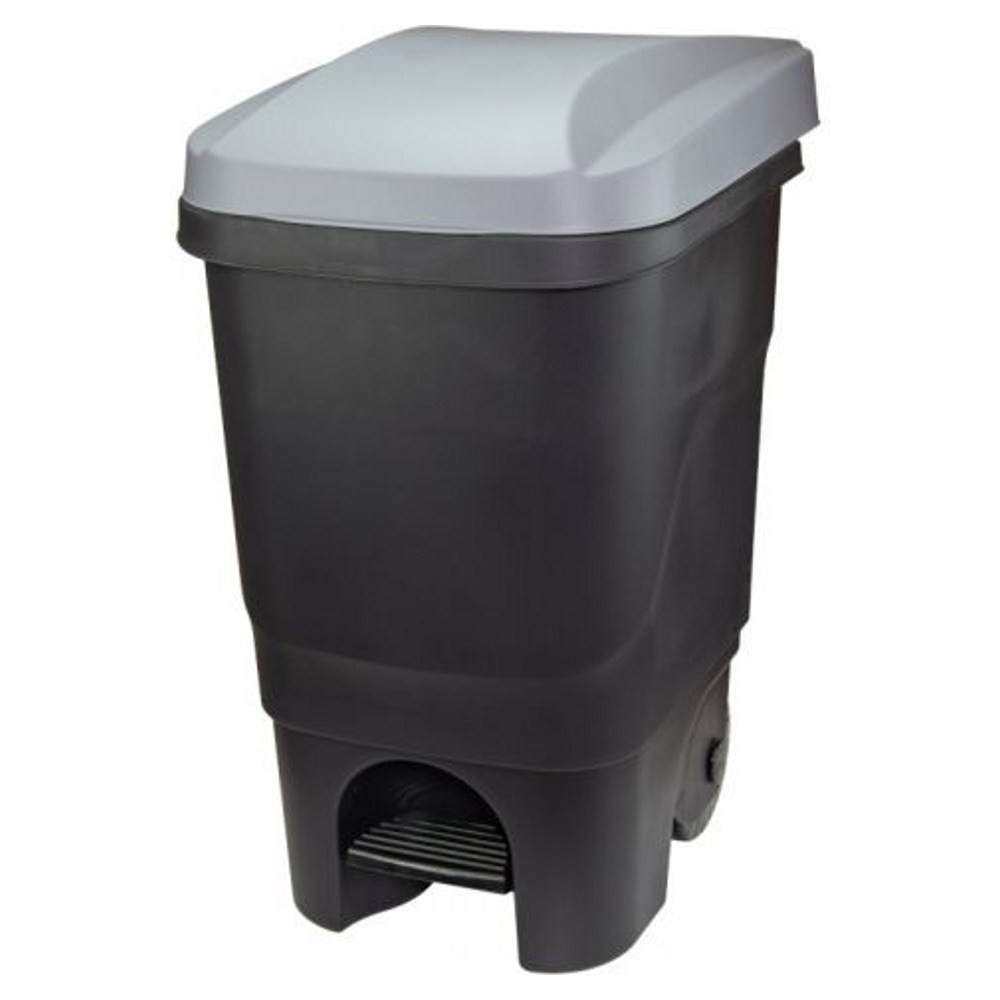 Контейнер для мусора 60л с педалью (серая крышка) (IDEA) (М2398)
