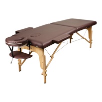 Массажный стол Atlas Sport складной 2-х секционный деревянный (коричневый) - фото