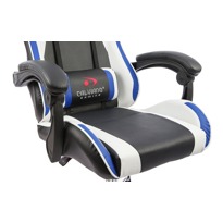 Офисное кресло Calviano ASTI ULTIMATO black/white/blue (с вибромассажем) - фото2