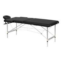 Массажный стол 2-х секционный алюминиевый BodyFit, (черный 60 см) - фото