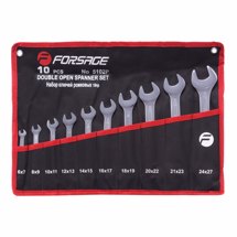 Набор ключей рожковых на полотне Forsage F-5102P (6-27мм) 10пр. - фото