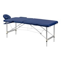 Массажный стол 2-х секционный алюминиевый BodyFit, (синий 60 см) - фото