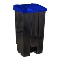 Контейнер для мусора с педалью на колесах 110л (М2395) (IDEA ) (синий) - фото