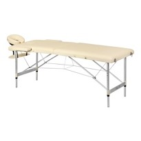 Массажный стол 2-х секционный алюминиевый BodyFit, (бежевый 60 см) - фото