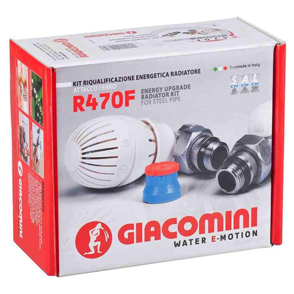 Комплект радиаторный угловой осевой 1/2" Giacomini R470F