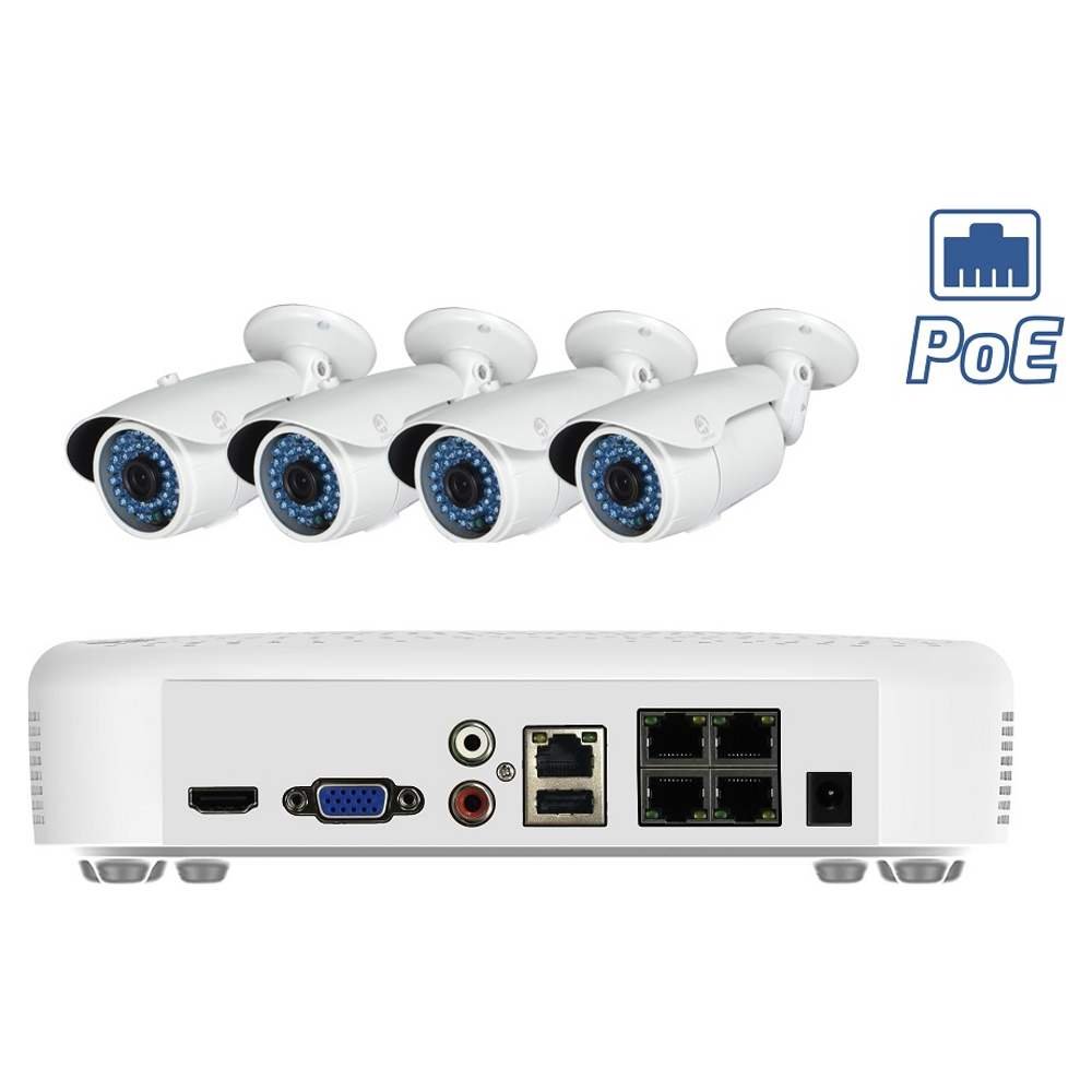 Комплект IP видеонаблюдения c POE (Уличный 2,4 Мр)