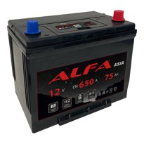 Аккумулятор автомобильный ALFA Asia 75 JR (75Ah) - фото