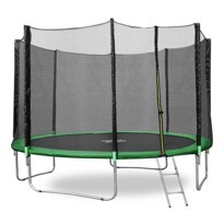 Батут Happy Jump 12ft PRO (374см) с внешней сеткой и лестницей - фото
