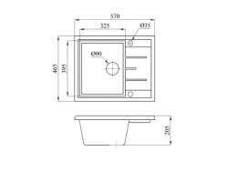 Мойка из искусственного камня AV ENGINEERING Platinum черный (AV765495PBKA) 570х465 мм - фото2