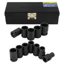 Набор головок ударных 1/2'' Partner PA-4121MPB (10-24мм) 12 пр. - фото