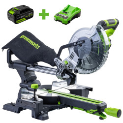 Аккумуляторная торцовочная пила Greenworks GD24MS216 (1501707UG) (АКБ 5 А/ч + ЗУ) - фото