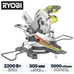 Торцовочная пила Ryobi EMS305RG - фото
