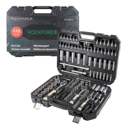 Набор головок торцевых и бит-головок Rockforce 1/4", 3/8", 1/2" 6-гранный 4-32мм 172 предмета RF-41723-5 - фото