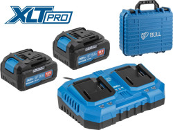 Комплект аккумулятор 18В 4Ач 2 штуки и зарядное устройство BULL XLTpro SET (2329062) - фото