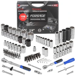 Набор инструментов 1/4", 1/2" 6 граней 108 пр. Forsage (F-41082-5L NEW) - фото