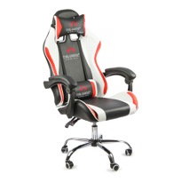 Офисное кресло Calviano ASTI ULTIMATO black/white/red (с вибромассажем) - фото